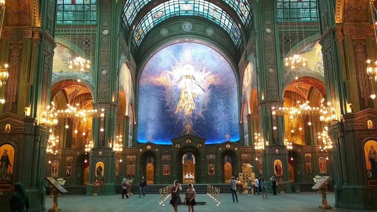 Interior of Main Military Cathedral in Russia.